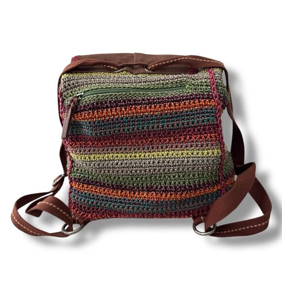 The Sak Woven Rainbow Serape Rattan Backpack Multicolor Bag main image 5